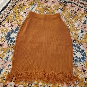 Cato distressed knit skirt